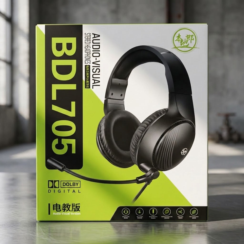 BDL705 Wired Stereo Headphones with Microphone – 50mm Drivers