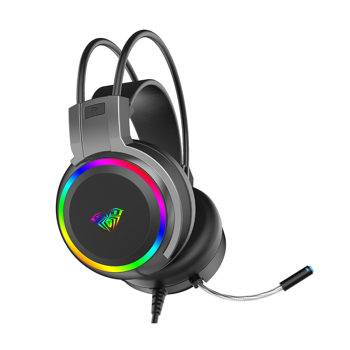 AULA S608 gaming headset opposite angled view
