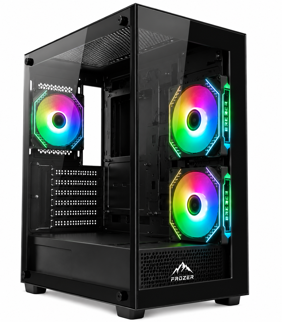 FROZER AURA-M PC Case Black with 3 Infinity Fans
