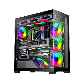 FROZER AURA-PRO PC Case Black with 4 Infinity Fans