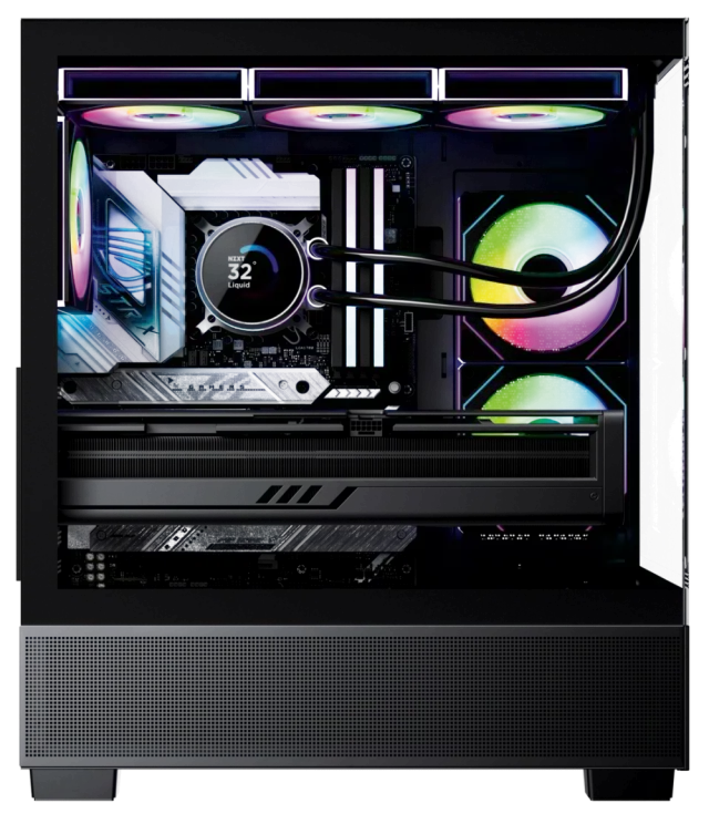 SONIC V500R black gaming PC case front view