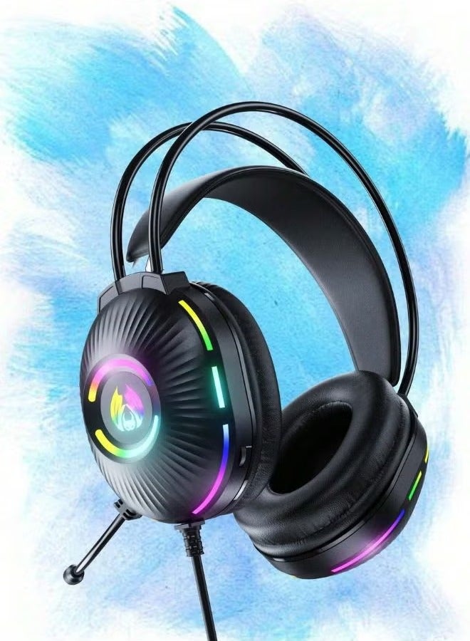 H83 black RGB pro gaming headset angled product view