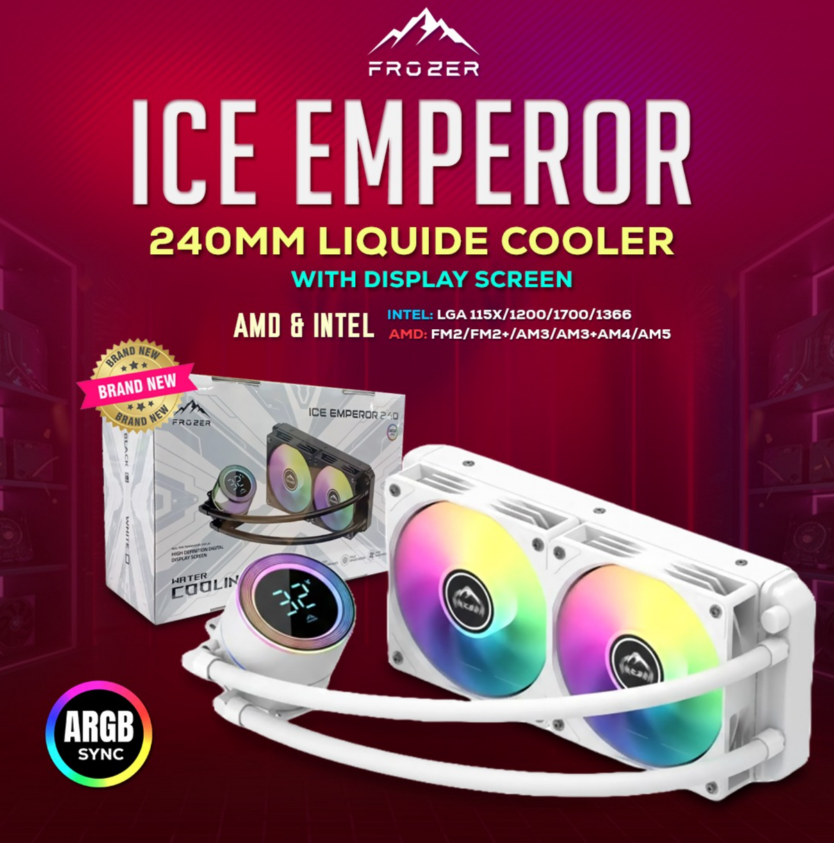 FROZER ICE-Emperor 240mm Liquid Cooler White