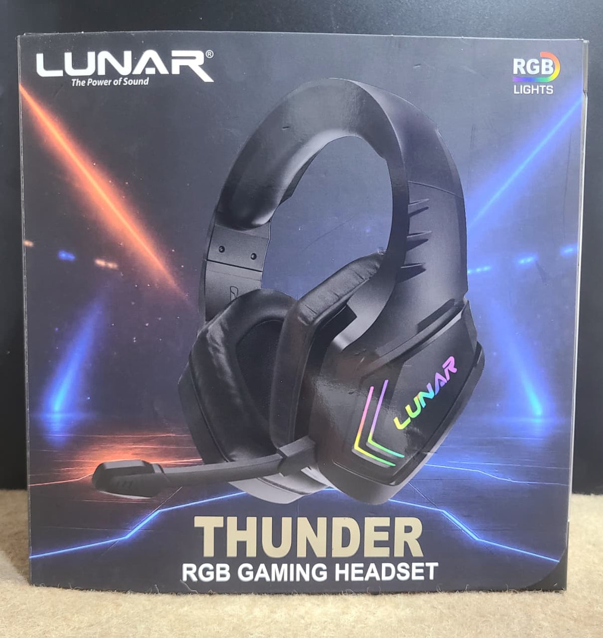 Lunar Thunder RGB gaming headset retail box front