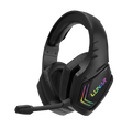 Lunar Thunder black RGB wired gaming headset with microphone