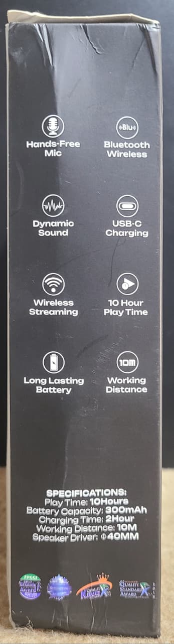 Lunar VYBE specifications and features printed on box