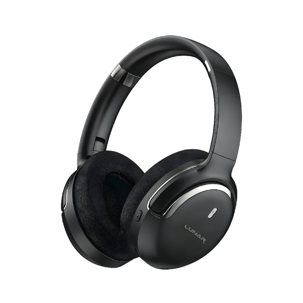 Lunar VYBE black wireless Bluetooth headphones product view