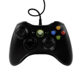 Microsoft Xbox 360 black wired controller front view