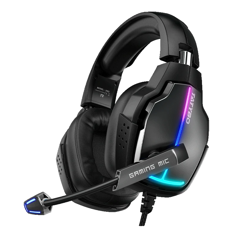 TATYBO XW2 USB RGB gaming headset front angled view