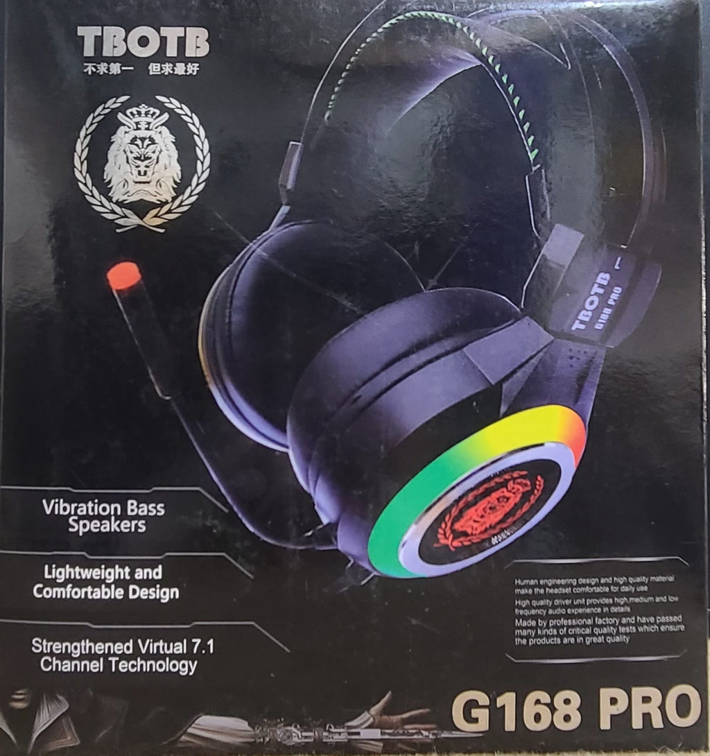 TBOTB G168 Pro gaming headset front box