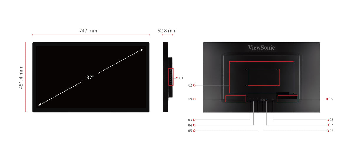 ViewSonic TD3207 open frame touch monitor